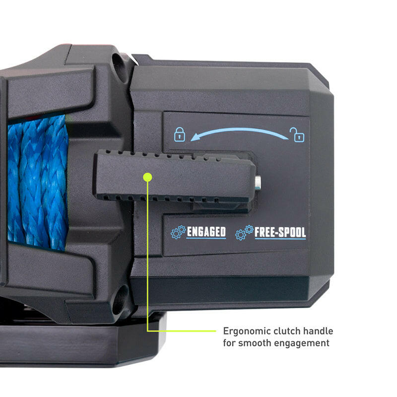 Borne Off-Road 12K Winch - Blue Synthetic Rope Winches Borne Off-Road