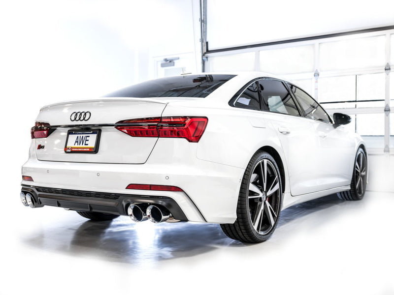 AWE Tuning 19-23 Audi C8 S6/S7 2.9T V6 AWD Touring Edition Exhaust - Chrome Silver Tips Catback AWE Tuning