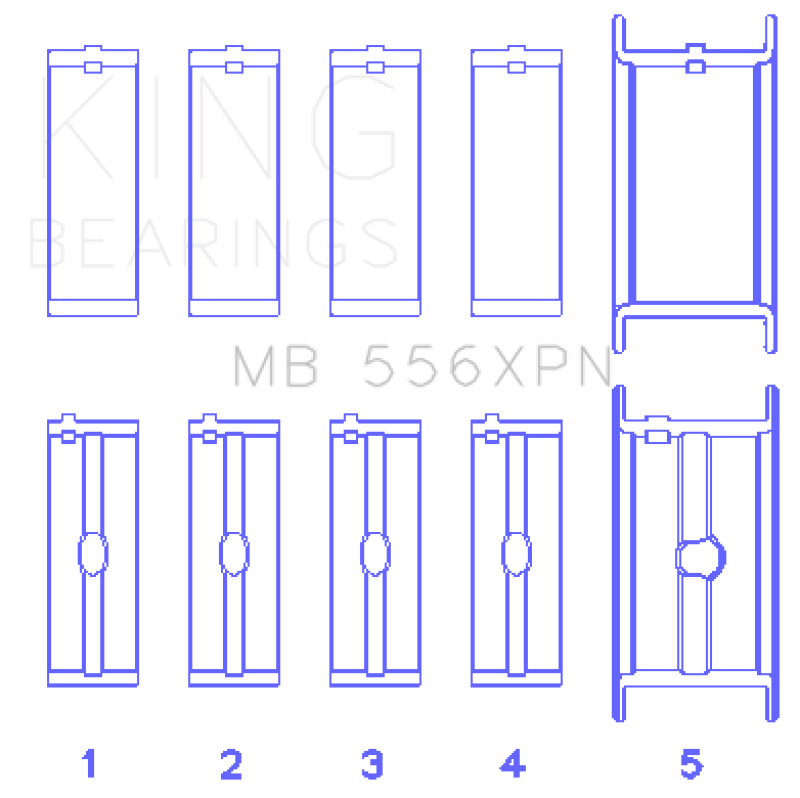 King Engine Bearings Chevrolet 369-502 Gen IV/ V/ VI - (Size STDX) Main Bearing Set Bearings King Engine Bearings