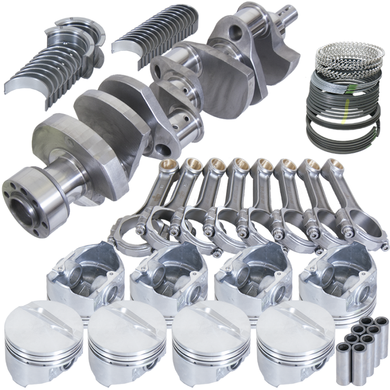 Eagle Chevy 350 1Pc 3.750in Crank 5.700in I-Beam Rods 4.060in Pistons 153 Tooth FP Balanced Assembly Rotating Assemblies Eagle