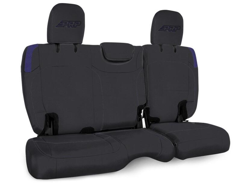 PRP Jeep Wrangler JL Rear Bench Covers - 2 door - Black/Purple Seat Covers PRP Seats