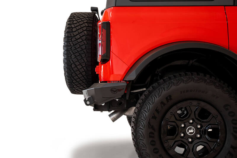 Addictive Desert Designs 2021+ Ford Bronco Rock Fighter Rear Bumper - Hammer Black Bumpers - Steel Addictive Desert Designs