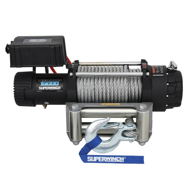 Superwinch 15000 LBS 12V DC 7/16in x 82ft Wire Rope Tiger Shark 11500 Winch Winches Superwinch