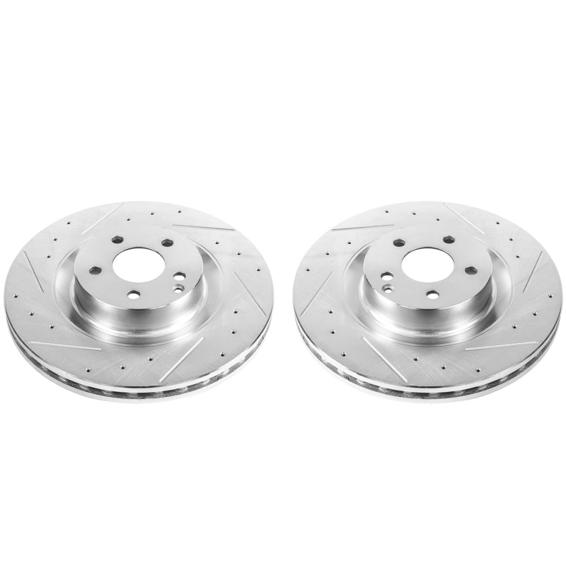 Power Stop 09-14 Mercedes-Benz CL550 Front Evolution Drilled & Slotted Rotors - Pair Brake Rotors - Slot & Drilled PowerStop