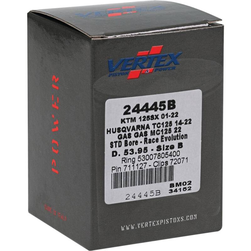 Vertex Piston 01-24 KTM 125 SX 125cc Cast Race Evolution Piston Kit Piston Sets - Powersports Vertex Pistons
