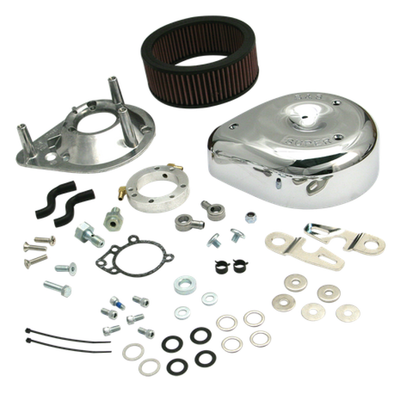S&S Cycle 91-06 Carbureted XL Sportster Models Teardrop Air Cleaner Kit - Chrome Air Intake Components S&S Cycle