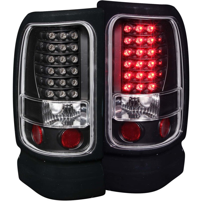 ANZO 1994-2001 Dodge Ram LED Taillights Black Tail Lights ANZO