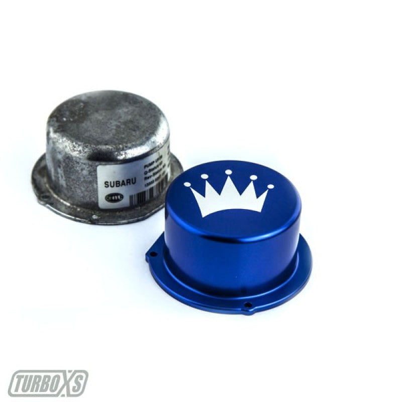Turbo XS 15-16 Subaru WRX Billet Aluminum Vacuum Pump Cover - Blue Engine Covers Turbo XS