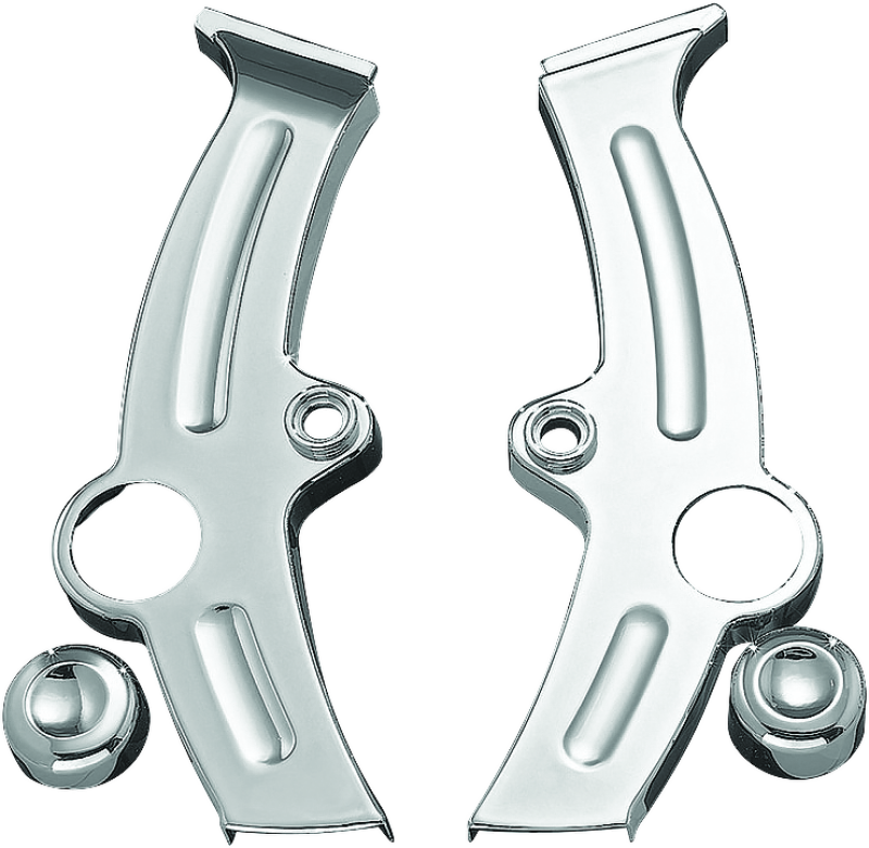 Kuryakyn Boomerang Frame Covers For 00-07 Softail Chrome Frame Sliders Kuryakyn
