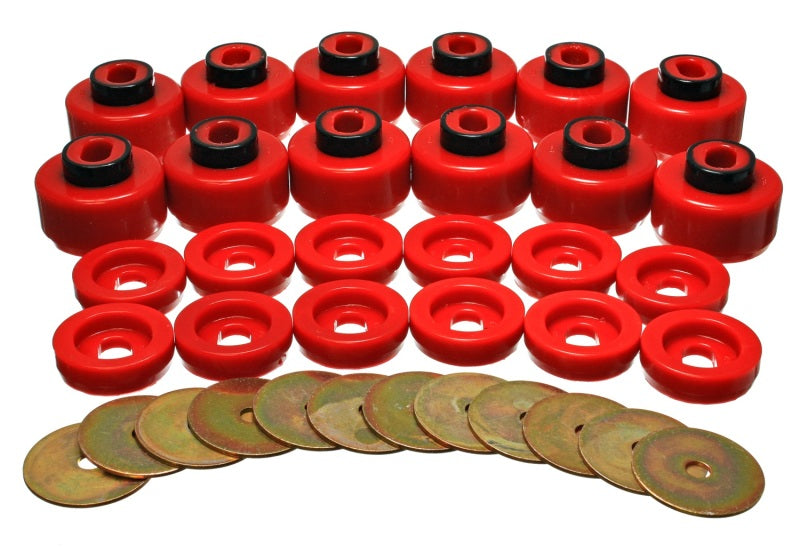 Energy Suspension Body Mount Set - Red Bushing Kits Energy Suspension