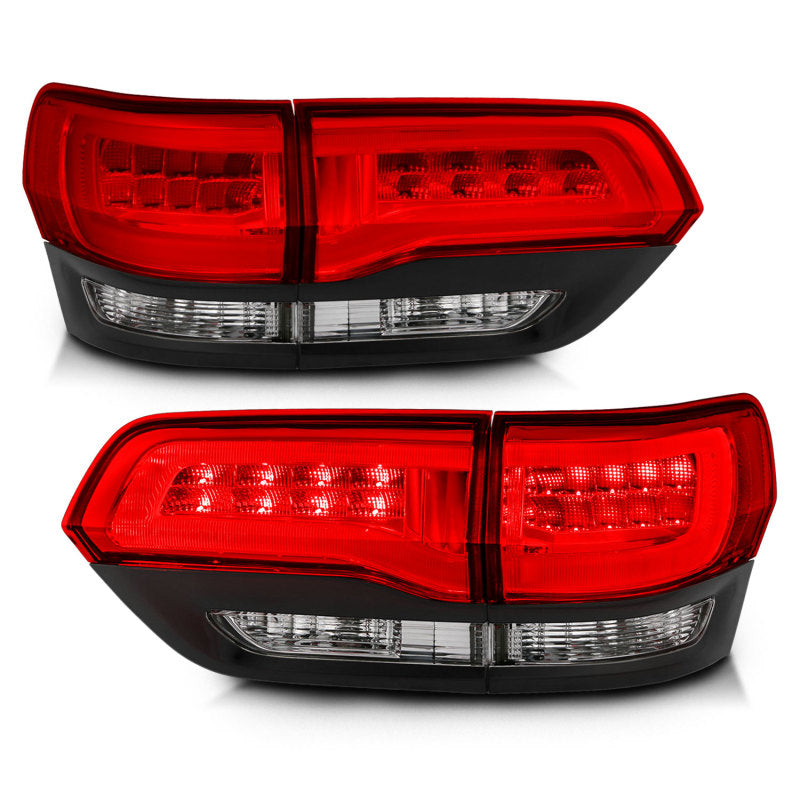 ANZO 2014-2016 Jeep Grand Cherokee LED Taillights Red/Clear Tail Lights ANZO