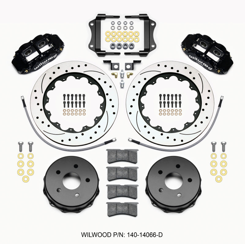 Wilwood Narrow Superlite 4R Rear Kit 14.00in Drilled 2007-up Jeep JK w/Lines Big Brake Kits Wilwood