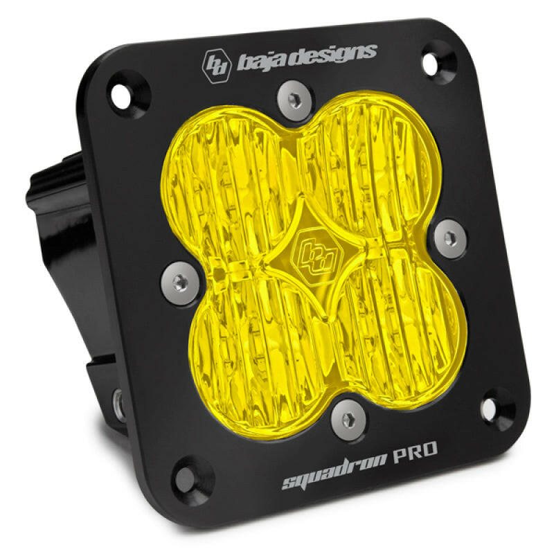 Baja Designs Squadron Pro Black Wide Cornering Pattern Flush Mount LED Light Pod - Amber Light Bars & Cubes Baja Designs