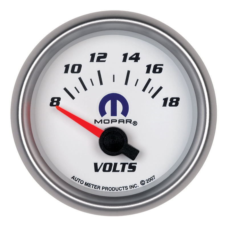 Autometer Mopar 52.4mm SSE 8-18 Volts Voltmeter Gauge Gauges AutoMeter