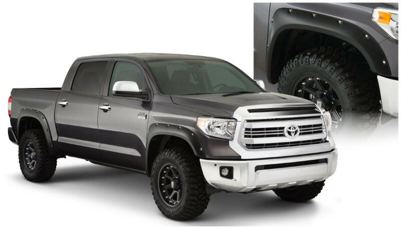 Bushwacker 14-18 Toyota Tundra Fleetside Pocket Style Flares 4pc 66.7/78.7/97.6in Bed - Black Fender Flares Bushwacker
