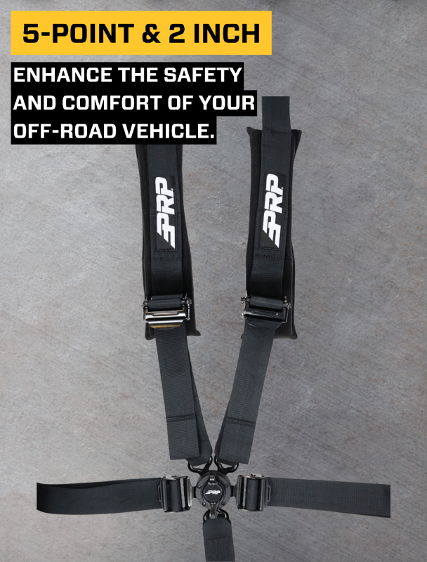 PRP 5.2 Harness(Cam-Lock, SFI Rated) - Black Seat Belts & Harnesses PRP Seats