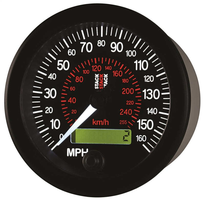 Autometer Stack Instruments 88MM 0-160 MPH / 260 KM/H Programmable Speedometer - Black Gauges AutoMeter