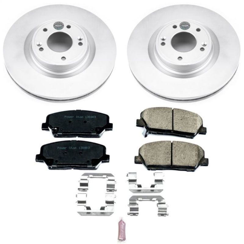 Power Stop 10-16 Hyundai Genesis Coupe Front Z17 Evolution Geomet Coated Brake Kit Brake Kits - Performance Blank PowerStop