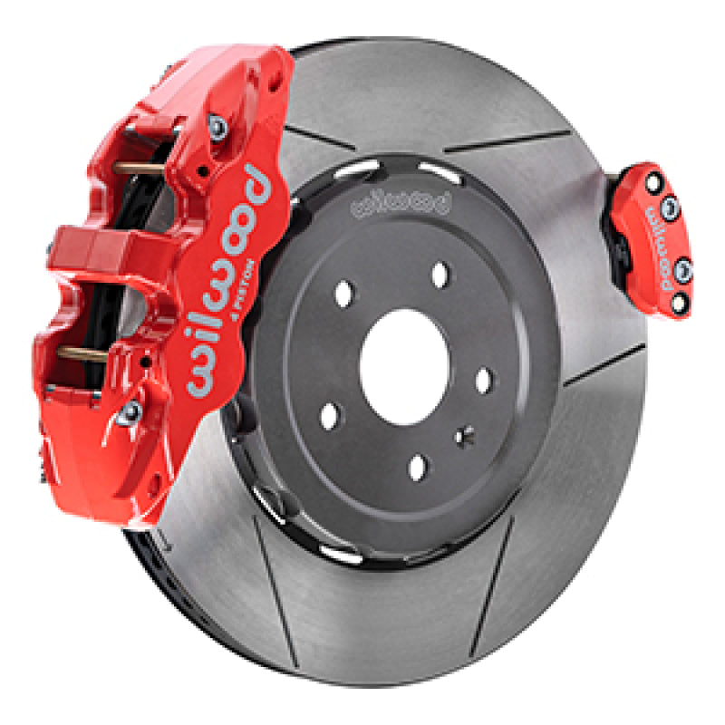 Wilwood 20-23 Chevy Corvette C8 Aero4 Red Rear Big Brake Kit - Slotted Big Brake Kits Wilwood