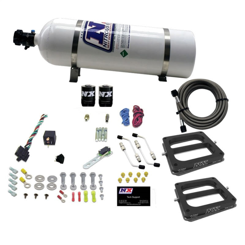 Nitrous Express Dual Dom/Gas Nitrous Kit (100-500HP) w/15lb Bottle Nitrous Systems Nitrous Express