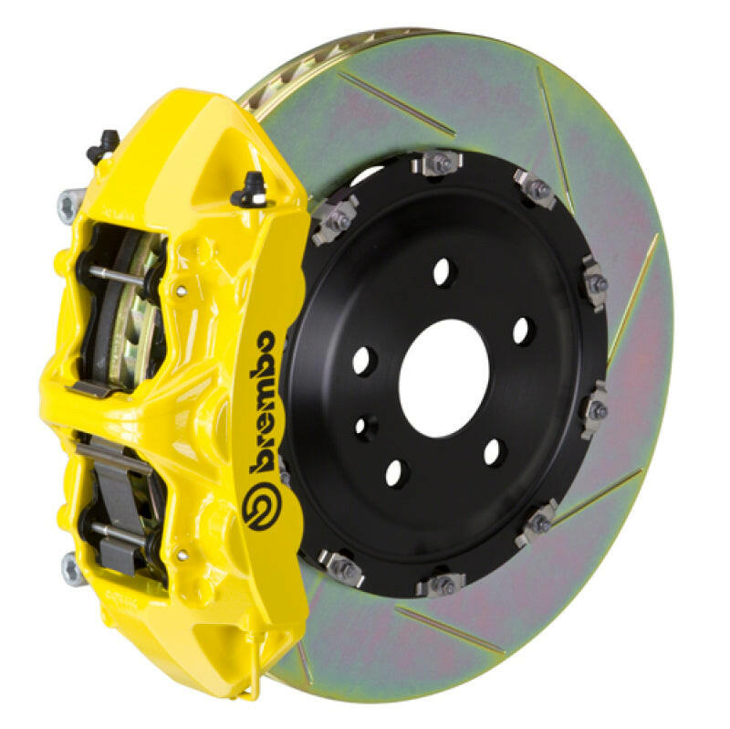 Brembo 06-13 Corvette Z06 Excl CC Brakes Fr GT BBK 6Pist Cast 365x34 2pc Rotor Slotted Type1-Yellow Brake Kits - Performance Slot Brembo