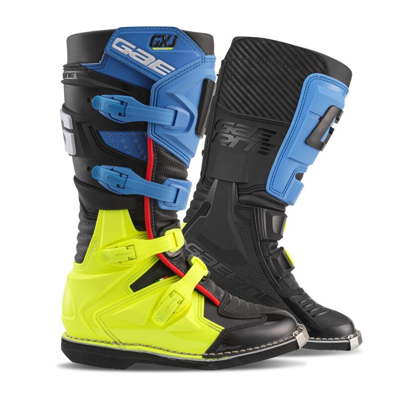 Gaerne GXJ Boot Black/Blue/Fluorescent Yellow Size - Youth 6 Motorcycle Boots Gaerne