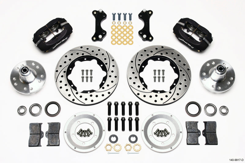 Wilwood Forged Dynalite Front Kit 11.00in Drilled WWE ProSpindle Big Brake Kits Wilwood