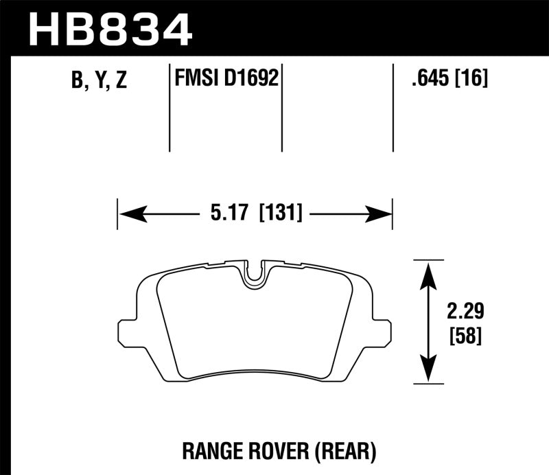 Hawk 13-16 Land Rover Range Rover / 14-16 Land Rover Range Rover Sport LTS Street Rear Brake Pad Brake Pads - OE Hawk Performance