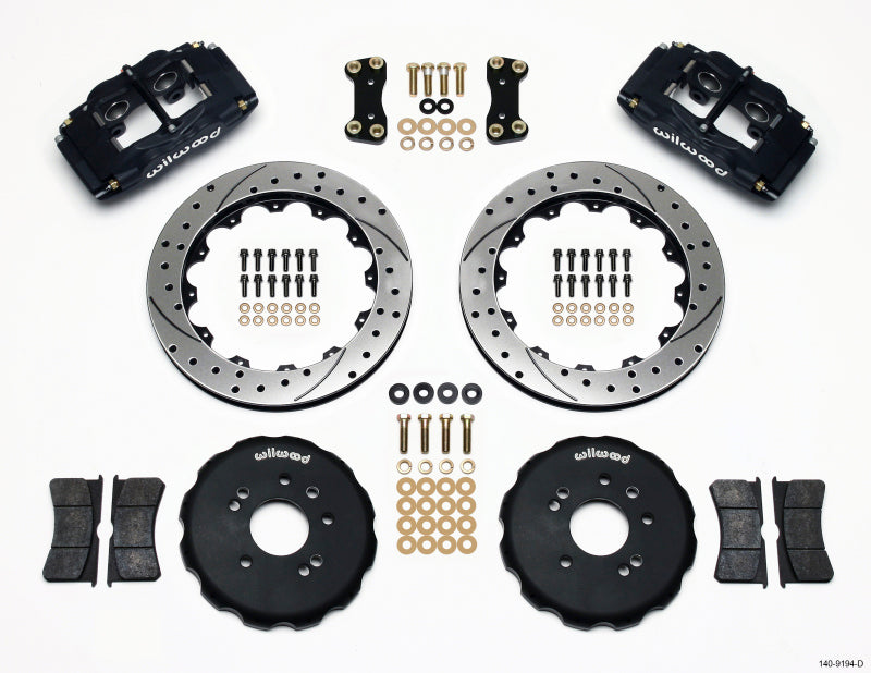 Wilwood FSLI4 Front Hat Kit 13.00in Drilled Nissan 240SX Big Brake Kits Wilwood