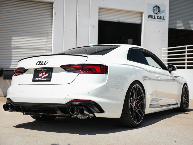 aFe 18-20 Audi RS5 Coupe MACH Force-Xp 3in to 2.5in 304 SS Axle-Back Exhaust System-Quad Carbon Tips Tips aFe