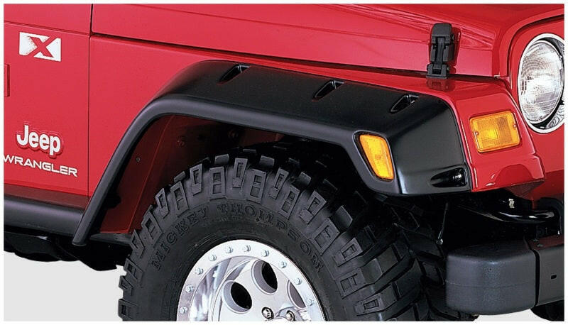 Bushwacker 97-06 Jeep TJ Max Pocket Style Flares 4pc - Black Fender Flares Bushwacker