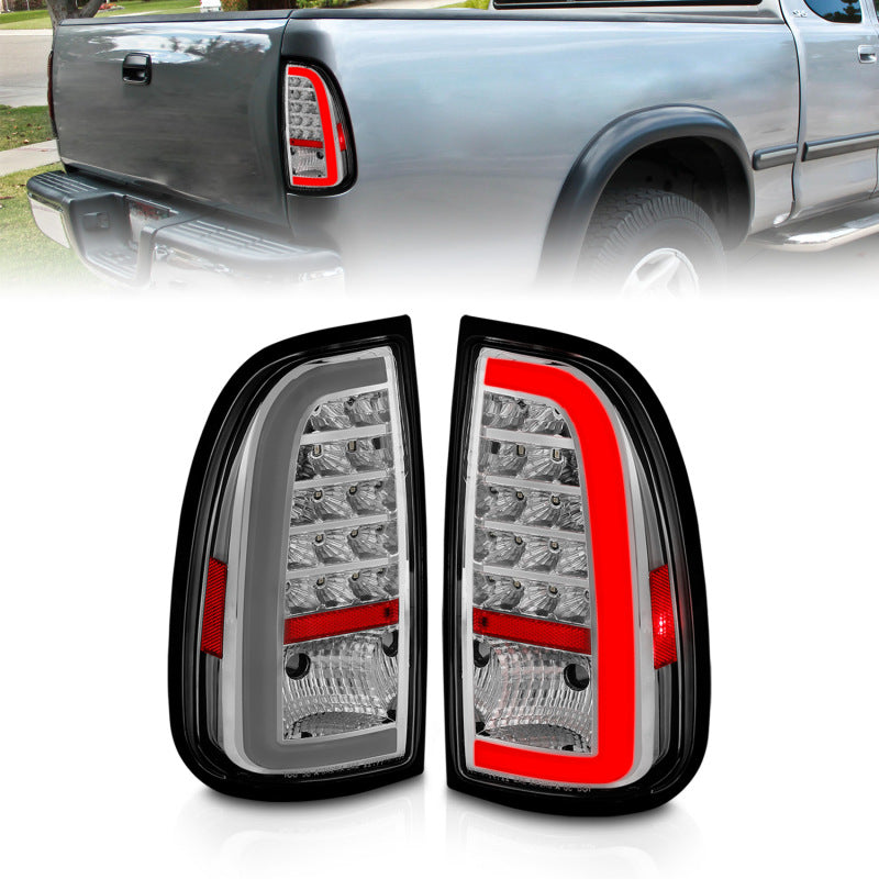 ANZO 00-06 Toyota Tundra LED Taillights w/ Light Bar Chrome Housing Clear Lens Tail Lights ANZO