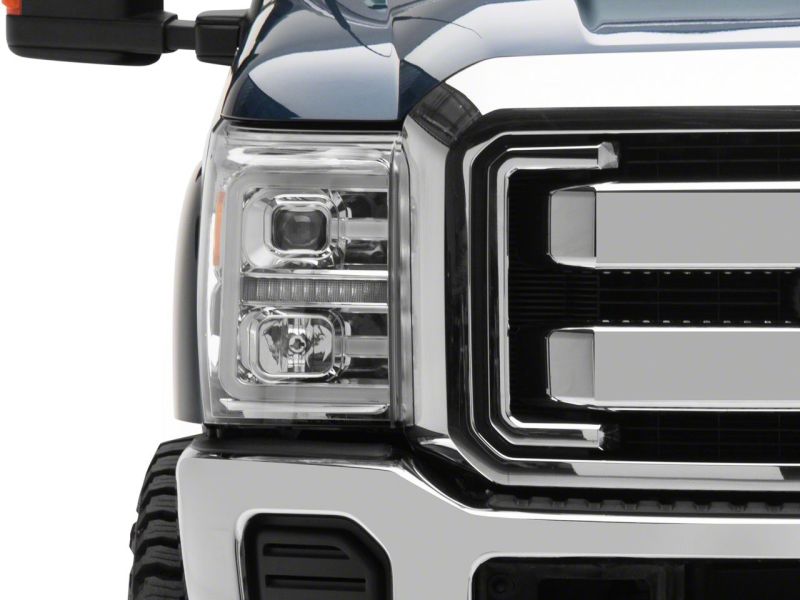 Raxiom 11-16 Ford F-250 Super Duty LED Projector Headlights - Chrome Housing (Clear Lens) Headlights Raxiom