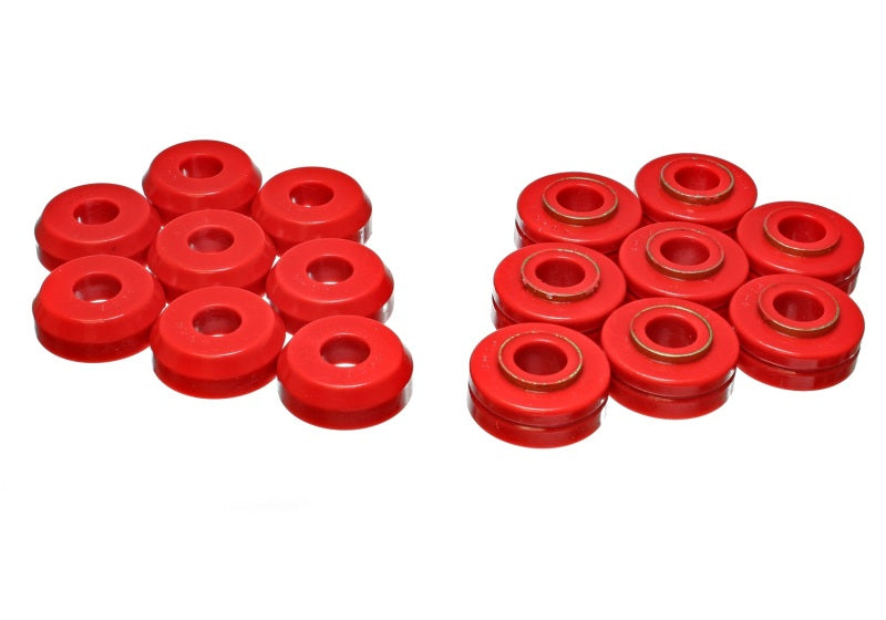 Energy Suspension Fd Bronco Body Mount Set - Red Bushing Kits Energy Suspension