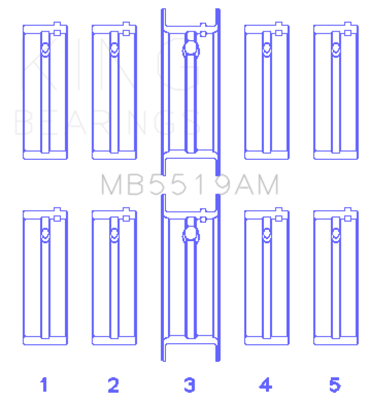 King Engine Bearings Daewoo/Opel/Vauxhall (Size 0.5) Main Bearing Set Bearings King Engine Bearings
