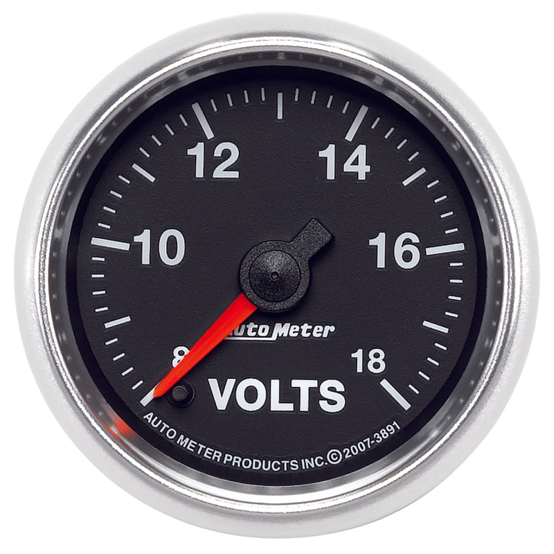 Autometer GS Series 2-1/16in Voltmeter 18V Electrical Gauge Full Sweep Gauges AutoMeter