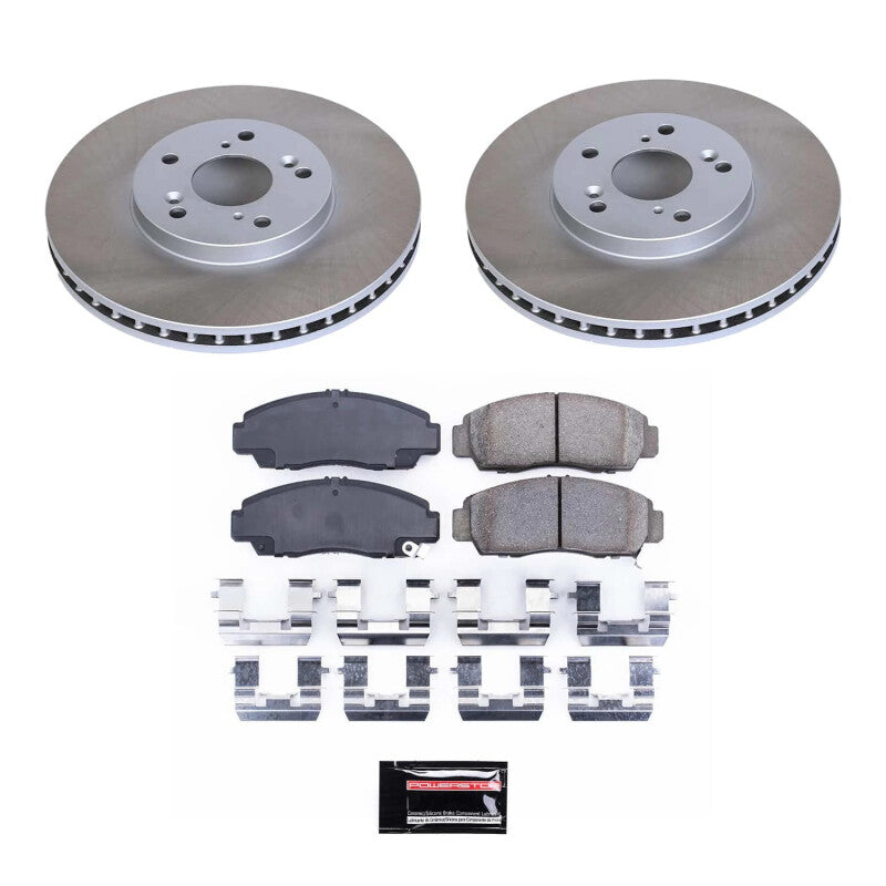 Power Stop 03-11 Honda Accord Front Semi-Coated Rotor Kit Brake Kits - Performance Blank PowerStop