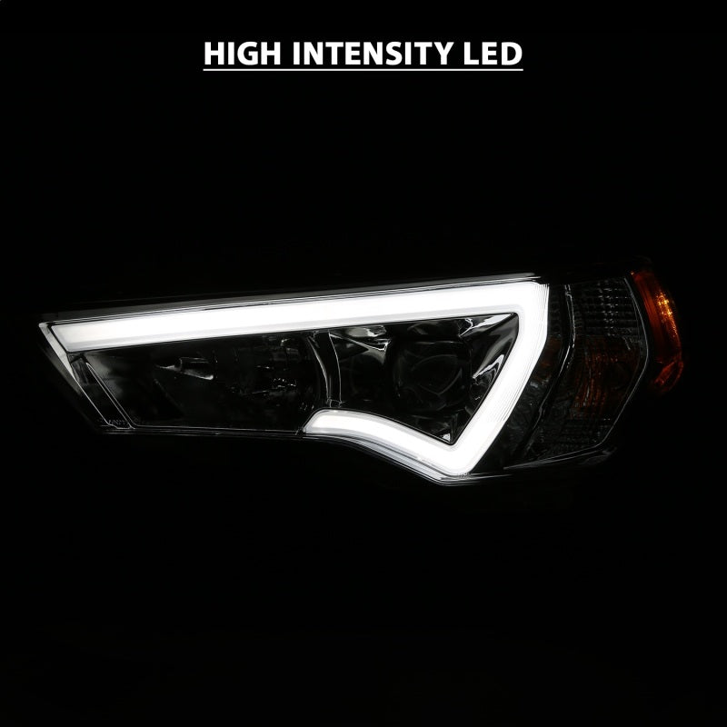 ANZO 14-18 Toyota 4 Runner Plank Style Projector Headlights Chrome w/ Amber Headlights ANZO