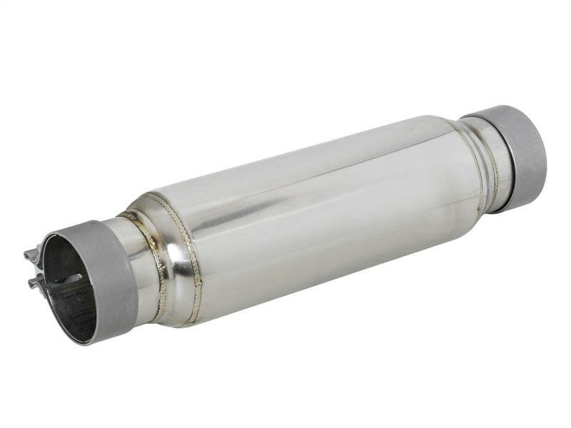 aFe MACH Force-Xp 409 SS Resonator 3in. Inlet/Outlet / 4in. Diameter / 12in. Body / 16in. Length X Pipes aFe