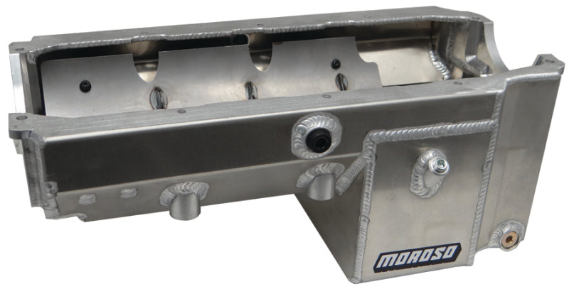 Moroso Dart/Rocket Small Block (w/-16An External Pick Up) Wet Sump 8qt 8.5in Alum Oil Pan Oil Pans Moroso