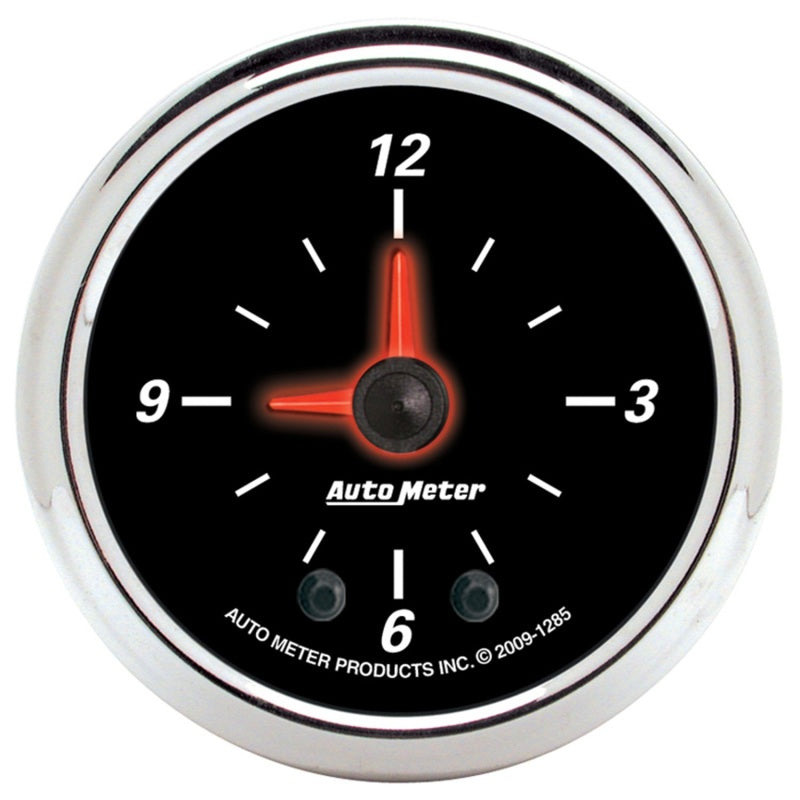 Autometer 52mm Full Sweep Electric 12 Hour Clock (Inc 10.5 ft Tubing or Wiring Harness) Gauges AutoMeter