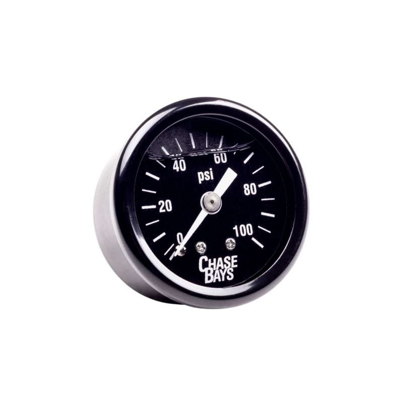 Chase Bays Liquid Filled 0-100psi Fuel Pressure Gauge Fuel Pressure Regulators Chase Bays