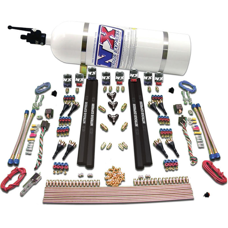 Nitrous Express SX2 Dual Stage/Alcohol - 8 Solenoid Nitrous Kit (200-1200HP) w/15lb Bottle Nitrous Systems Nitrous Express