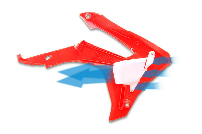 Cycra 14-17 Honda CRF250R Powerflow Radiator Shrouds - Red Plastics Cycra