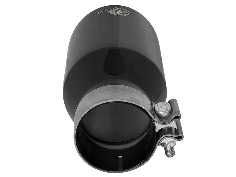 aFe MACH Force-Xp Univ 304 SS Double-Wall Clamp-On Exhaust Tip - Black - 3in Inlet - 4.5in Outlet Tips aFe