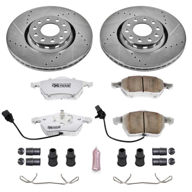 Power Stop 02-05 Audi A4 Front Z26 Street Warrior Brake Kit Brake Kits - Performance D&S PowerStop