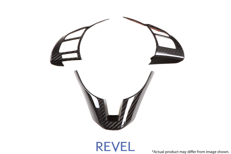 Revel GT Dry Carbon Steering Wheel Insert Covers 14-17 Mazda Mazda3 - 3 Pieces Carbon Accessories Revel