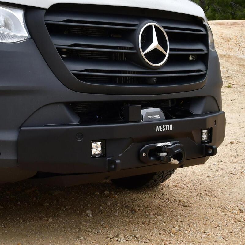 Westin 19-23 Mercedes-Benz Sprinter Pro-Series Mid Width Front Bumper - Textured Black Bumpers - Steel Westin