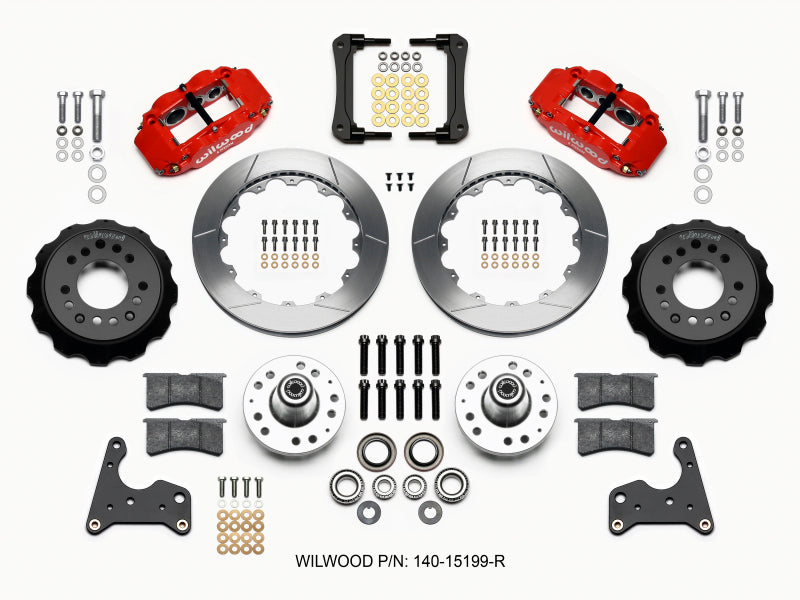 Wilwood Narrow Superlite 6R Front Hub Kit 12.88in Red 65-72 CDP C Body -Drum Big Brake Kits Wilwood