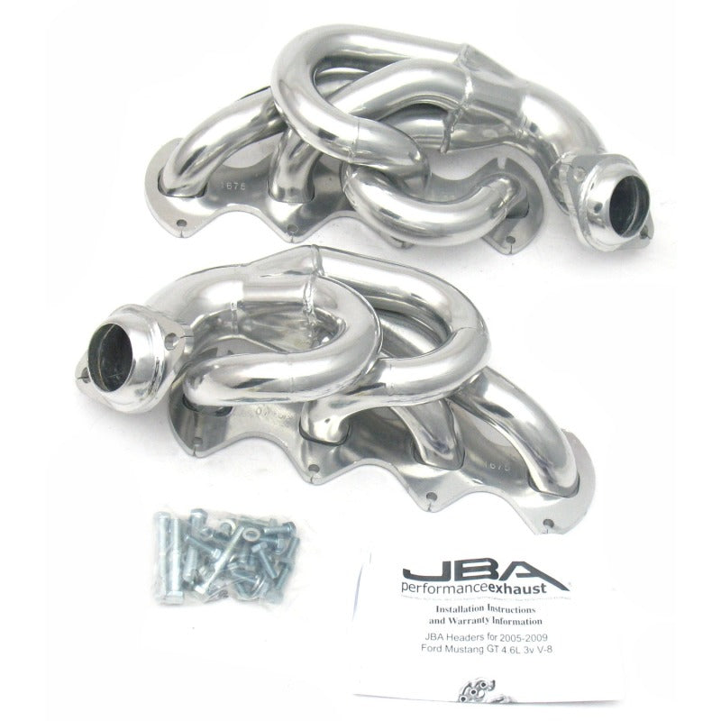 JBA 05-10 Ford Mustang 4.6L 3V 1-5/8in Primary Silver Ctd Cat4Ward Header Headers & Manifolds JBA